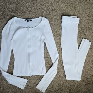 Hera Collection White Ribbed Apparel